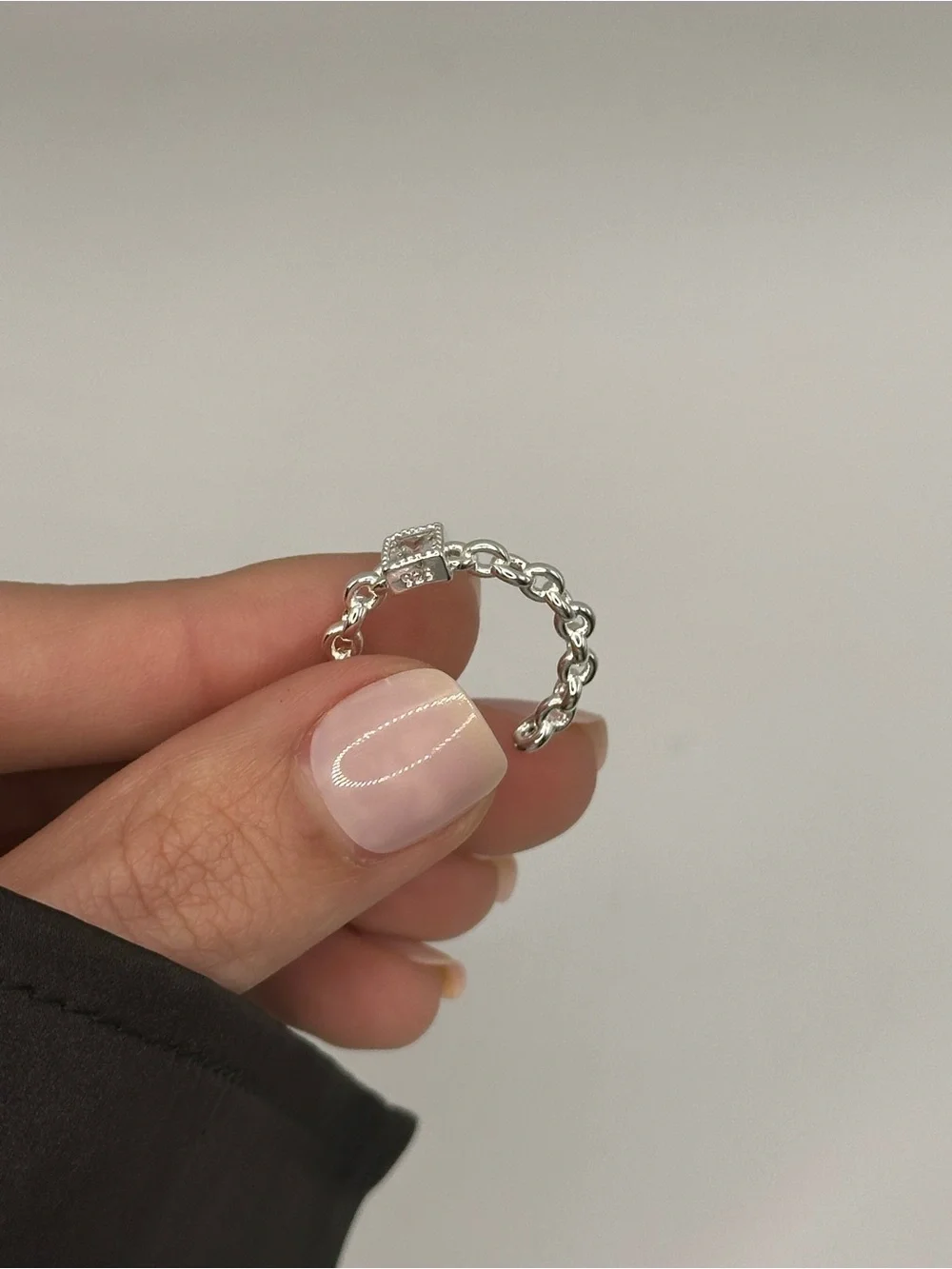 Delicate Silver Cubic Zirconia Twist Ring 925 Sterling Silver